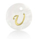 Schelp hanger 15mm letter U Gold-white